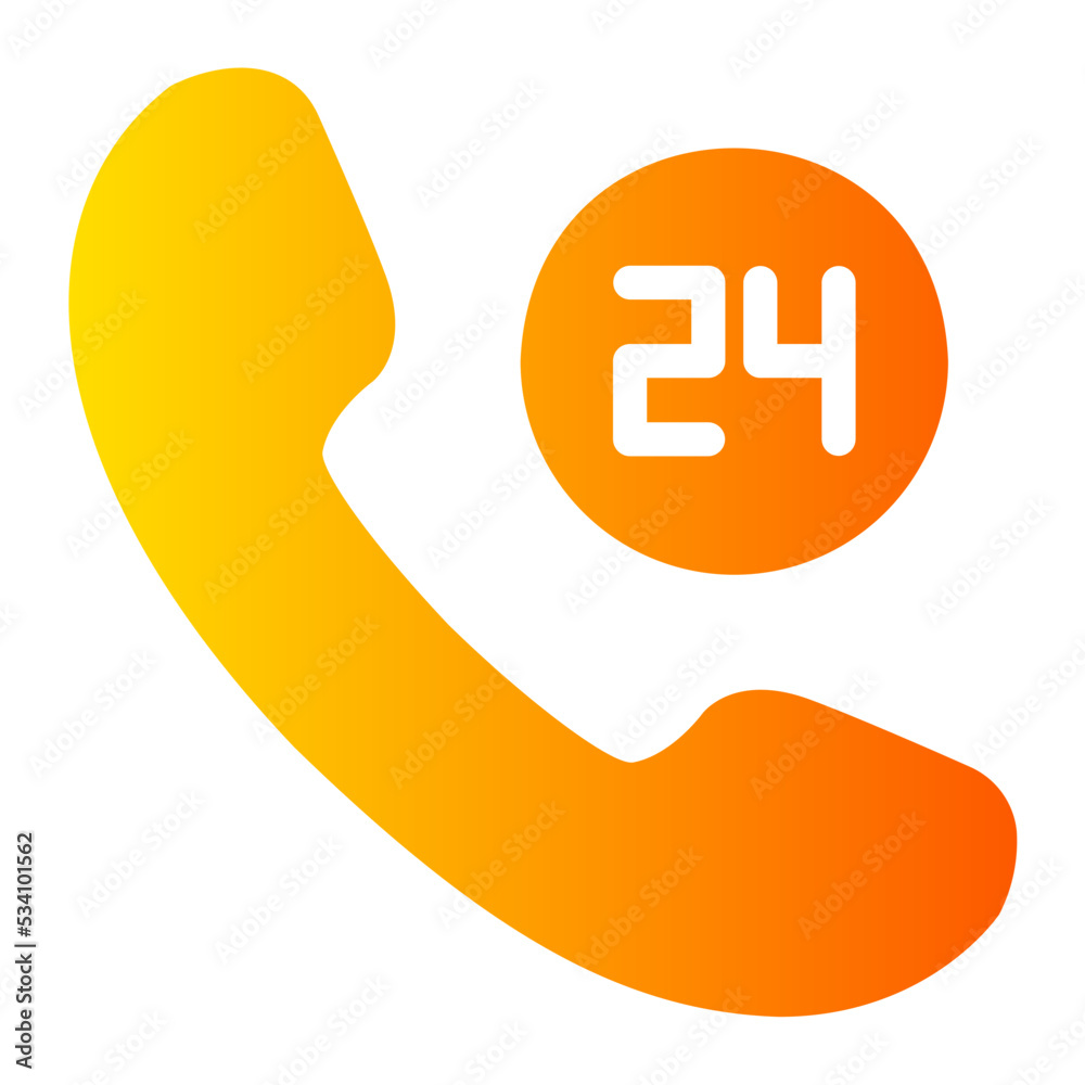 24 hour call gradient icon