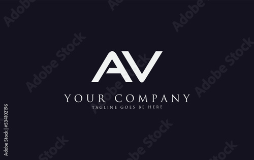 Simple letter 2d logo design vector monogram AV