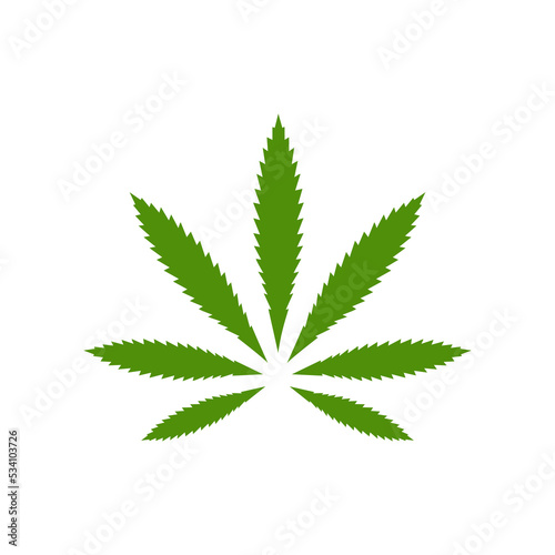 cannabis leaf isolated on white