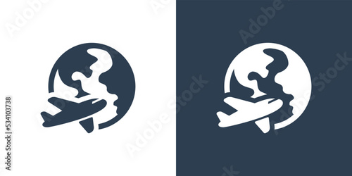 Plane earth icon vector