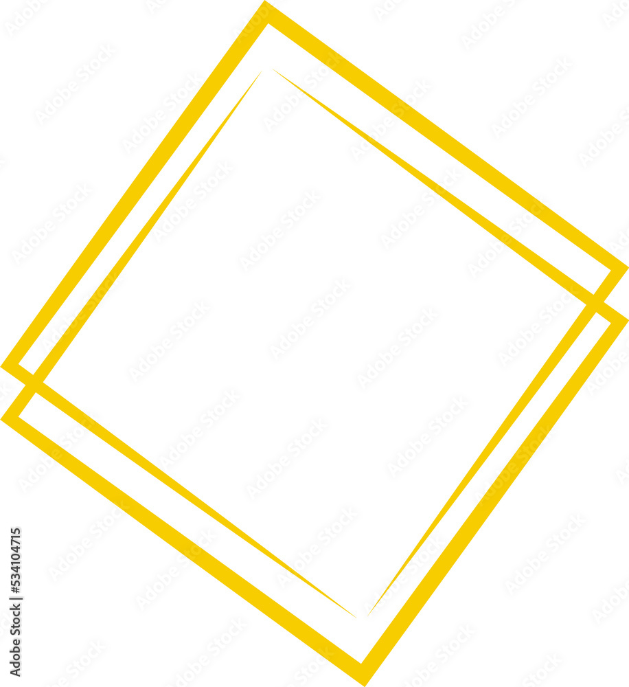 Gold square frame. Luxury geometric square element.