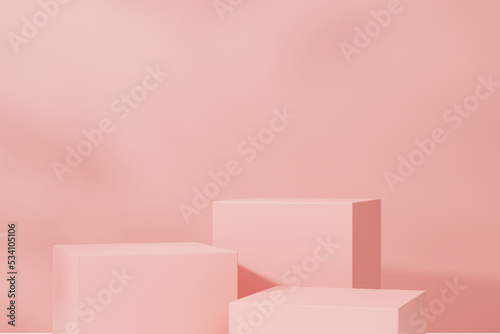 Cosmetic background for product presentation, for fashion magazine illustration. 3d render illustration