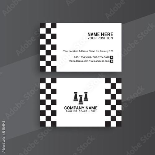 Chess Game Agency and Company Business Card Design Photos & Vector Standard Template
