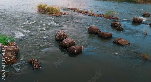 Big rocks in the river