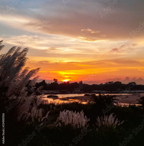 sunset on the river