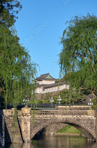 Stone bridge and Fushimi Turret at the Imperial Palace Main Gate photo