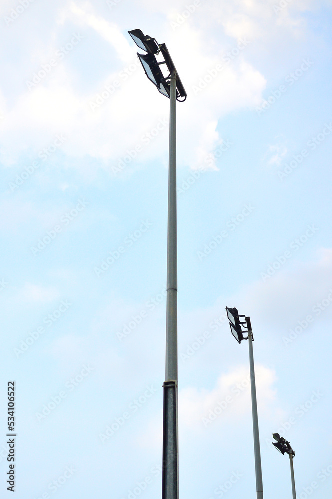 Roadlight with the blue sky and cloud.
