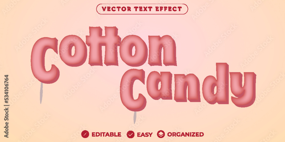 Cotton Candy Text Effect,Fully Editable Font Text Effect