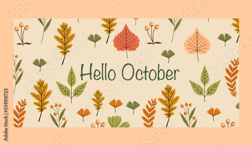 Autumn leaves background. Fall leaf design. Maple leaves decoration banner. Autumn foliage decor. October, september, november season poster. Autumn sale backdrop frame template. Vector illustration.