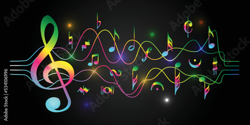 musical notes background full color