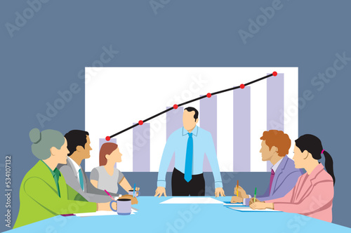 Meeting with team work for succesful in business