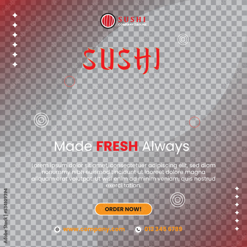 Sushi Restaurant Social Media Poster