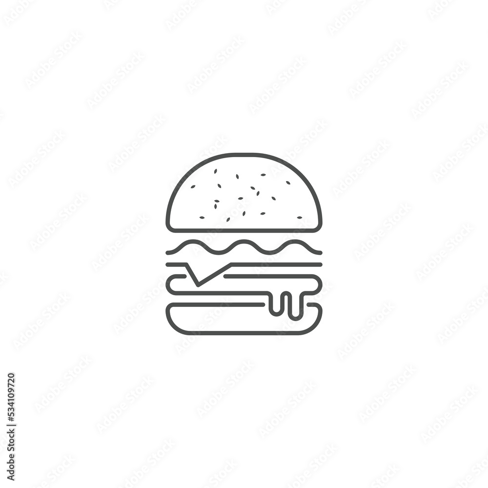 Fototapeta premium Burger Icon Vector IllustrBurger Icon Vector Illustrationation