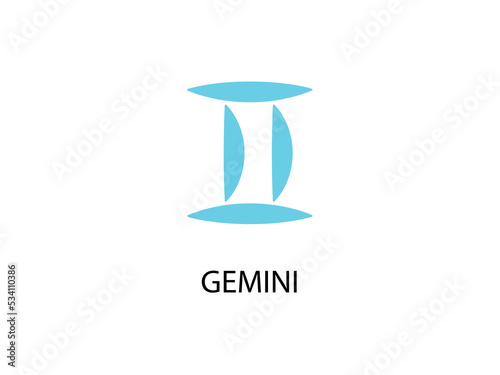 Gemini Symbol of the Horoscope. Zodiac Sign. Vector illustration of black Astrological signs 
for calendar, horoscope isolated on a background