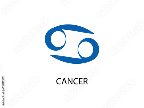 Cancer Symbol of the Horoscope. Zodiac Sign. Vector illustration of black Astrological signs 
for calendar, horoscope isolated on a background