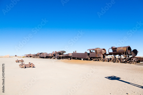 Cemetery trains Uyuni, Bolivia