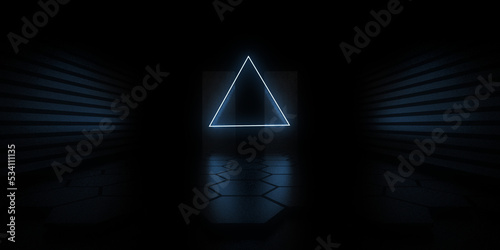 3D abstract background with neon lights. neon tunnel .space construction . .3d illustration33