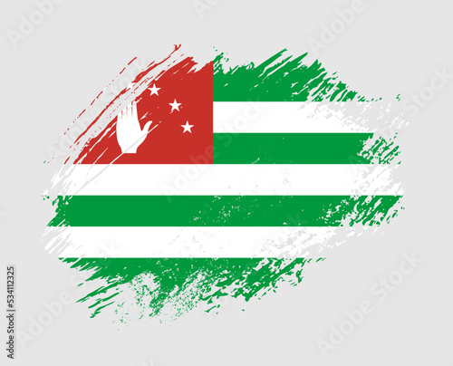 Shiny sparkle brush flag of Abkhazia country with stroke glitter effect