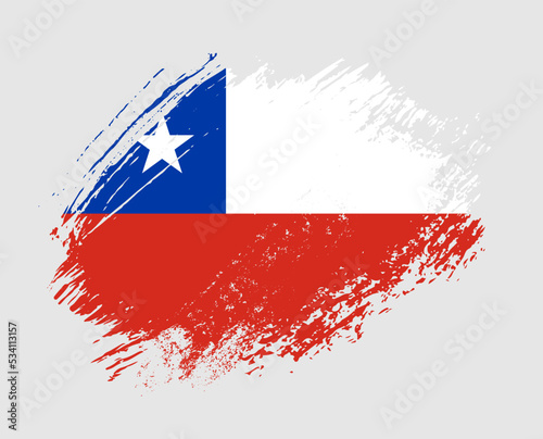 Shiny sparkle brush flag of Chile country with stroke glitter effect