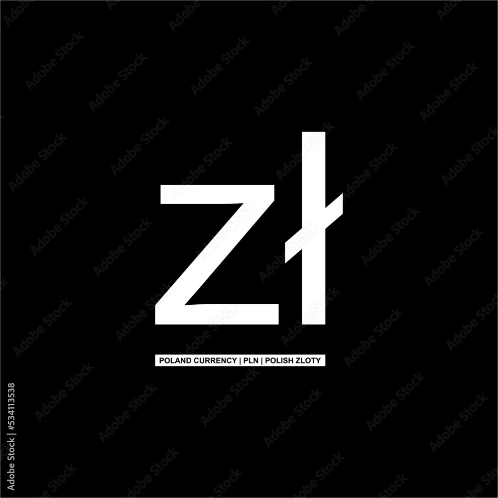 Poland Currency, PLN, Polish Zloty Icon Symbol. Vector Illustration Poland Currency, PLN, Polish Zloty Icon Symbol. Vector Illustration