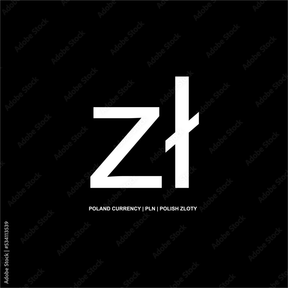 Poland Currency, PLN, Polish Zloty Icon Symbol. Vector Illustration Poland Currency, PLN, Polish Zloty Icon Symbol. Vector Illustration