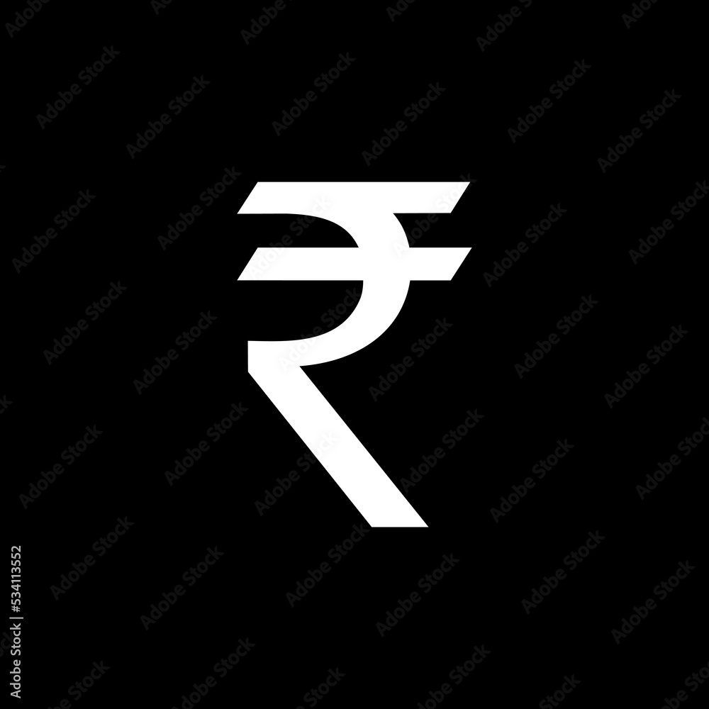 India Currency, INR, Rupee Icon Symbol. Vector Illustration Stock
