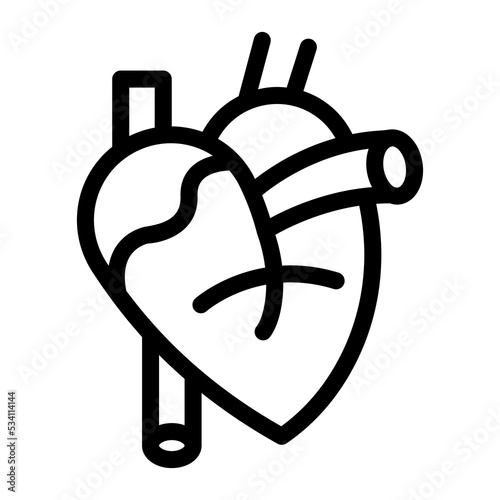 heart organ line icon illustration vector graphic