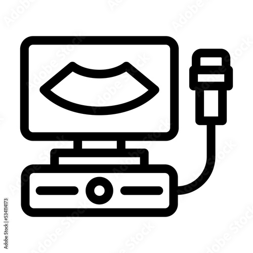 sonography line icon illustration vector graphic