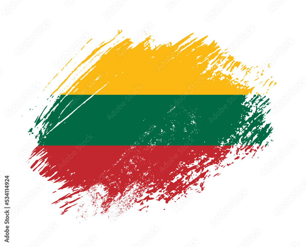 Obraz premium Shiny sparkle brush flag of Lithuania country with stroke glitter effect