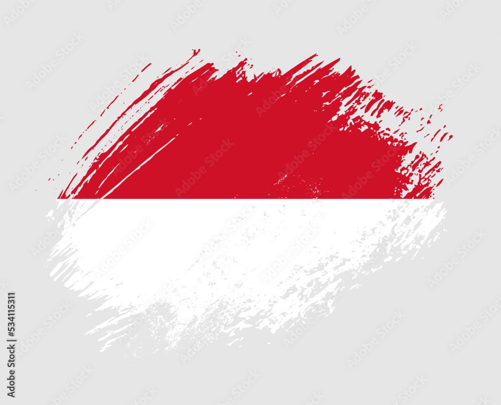 Shiny sparkle brush flag of Monaco country with stroke glitter effect