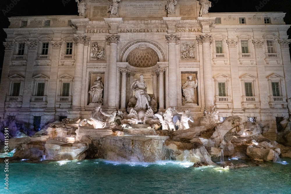 Fontana Di Trevi at nighttime in Rome