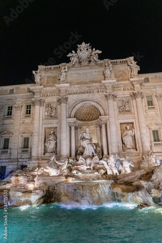 Fontana Di Trevi at nighttime in Rome