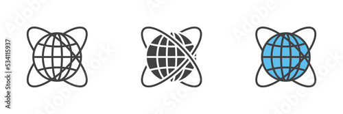 Global business different style icon set