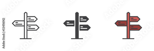 Signpost different style icon set