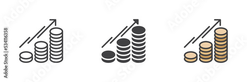 Financial growth different style icon set