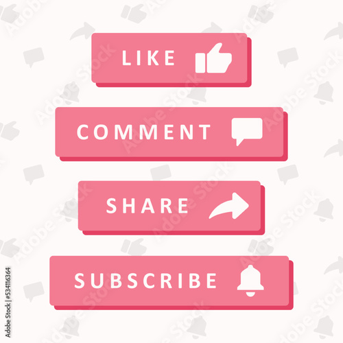 Cute Pink Subscribe button icon