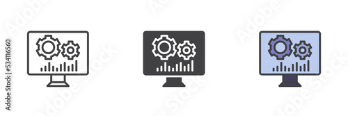 Business productivity different style icon set