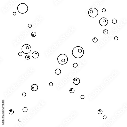 Doodle bubbles isolated on white background. Hand-drawn style