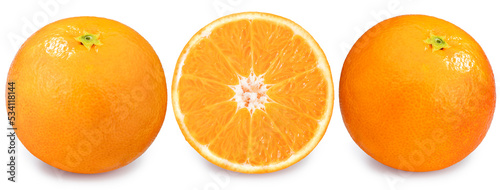 Collection of Fresh Orange on white background, Orange fruit ion white background PNG FILE.