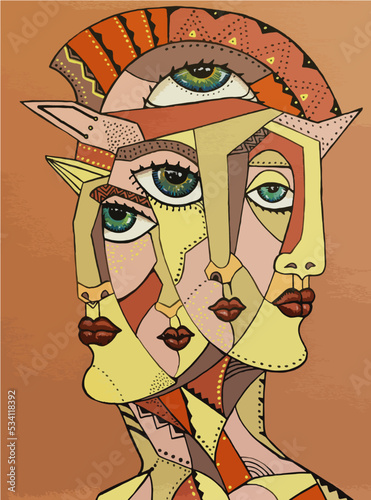 cubism face portrait