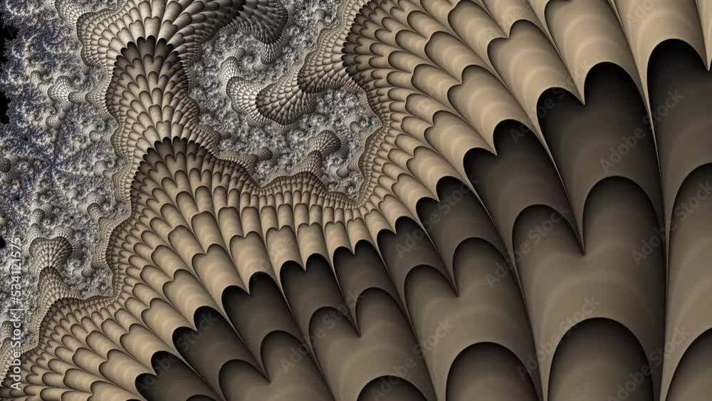Fractal sequence patterns 3D. 4k Abstract multicolored motion graphics background. Or for yoga, clubs, shows, mandala, fractal animation. Beautiful bright ornament.