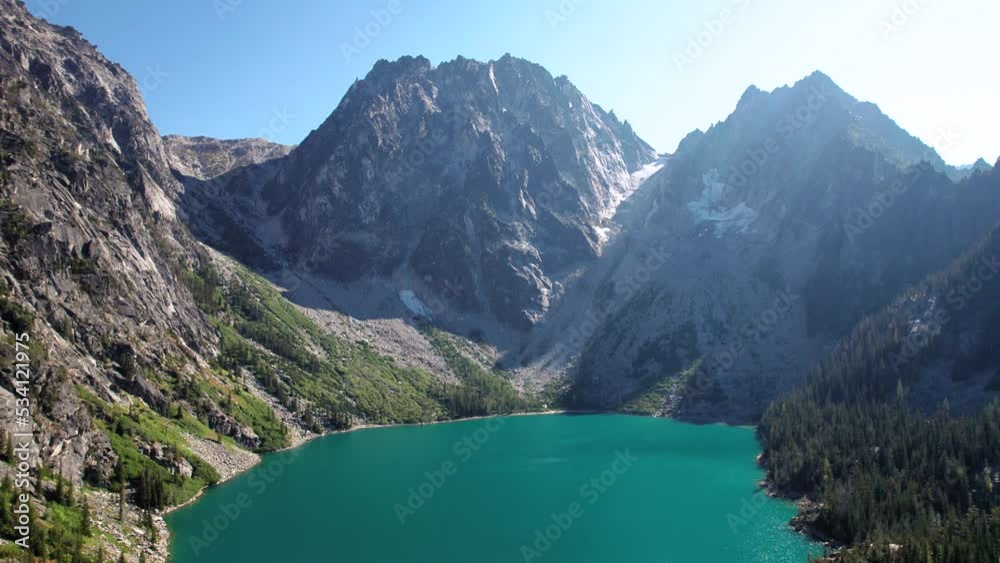 Turquoise Water of Colchuck Lake Below Dragontail Peak Turquoise Water of Colchuck Lake Below Dragontail Peak