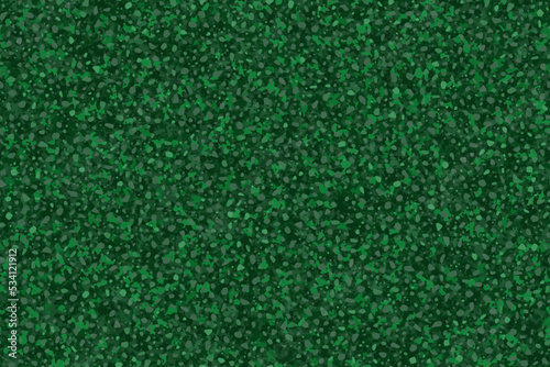 Green rubber track coating seamless texture top view. Abstract running coat pattern. Vector playground or tennis court material. Grunge granular closeup surface. Crushed grain hardcourt backdrop