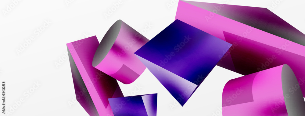 Vector 3d abstract background. Shapes 3d triangle and cylinder. Trendy techno business template for wallpaper, banner, background or landing Vector 3d abstract background. Shapes 3d triangle and cylinder. Trendy techno business template for wallpaper, banner, background or landing