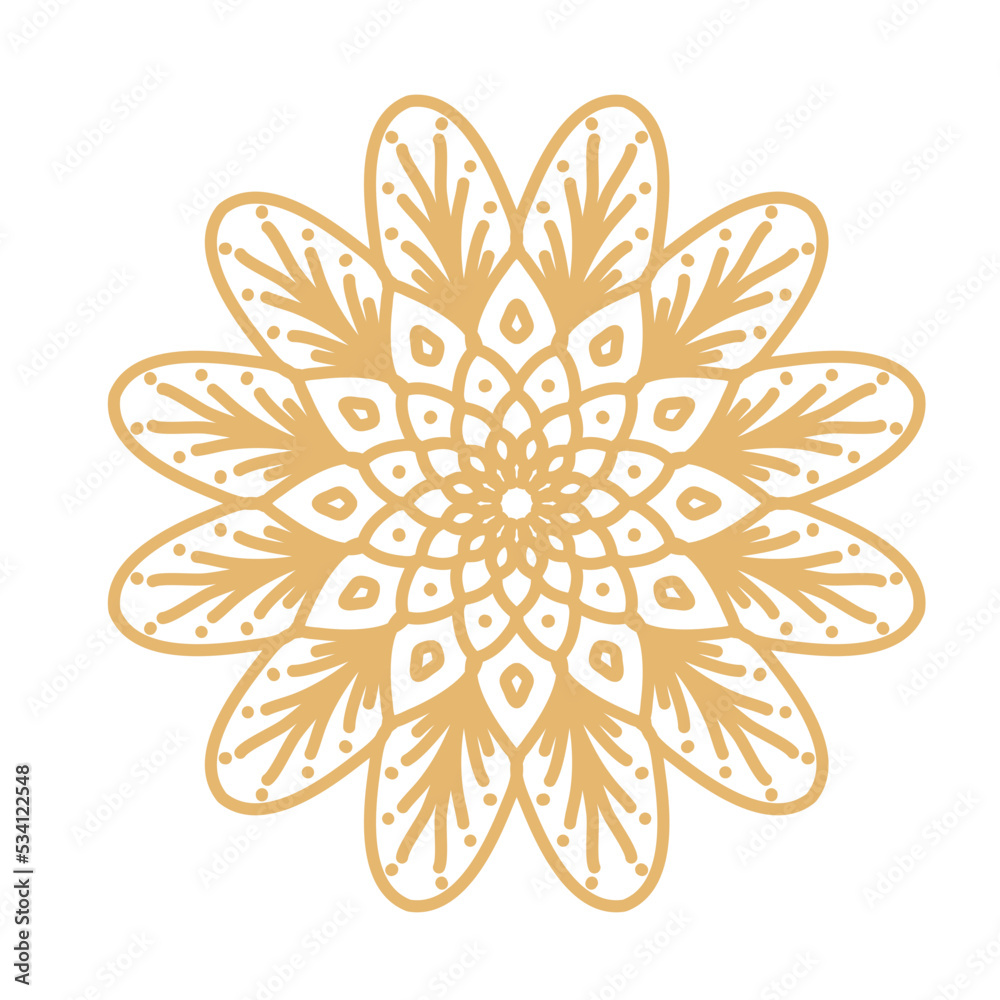 Golden mandala floral pattern Golden mandala floral pattern