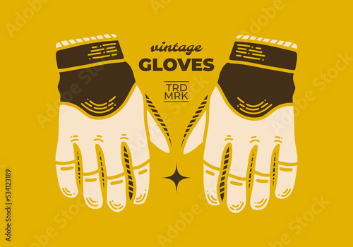 Vintage art design of a thick gloves
