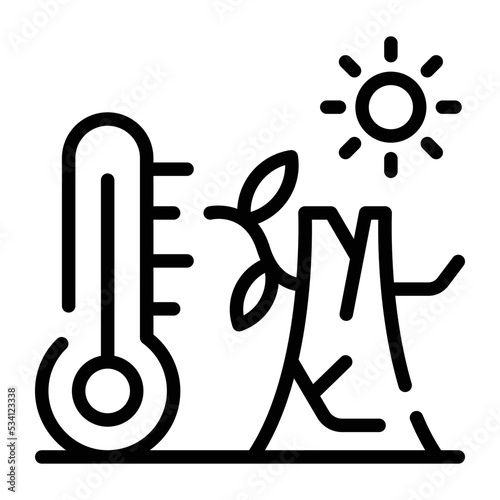 Easy to use line icon of abnormal heat 