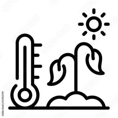 Easy to use line icon of abnormal heat 