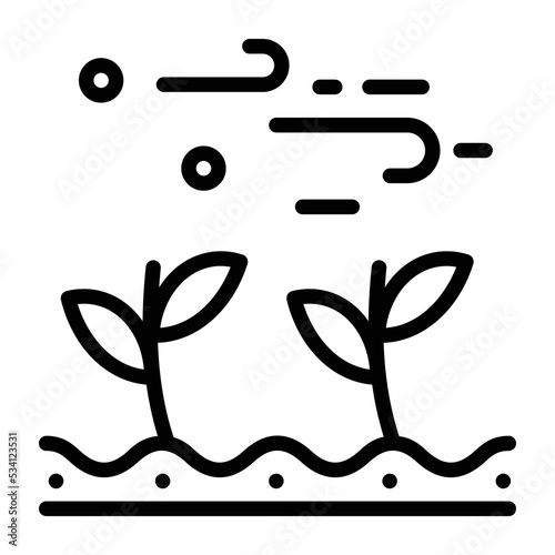 A handy linear icon of windstorm 