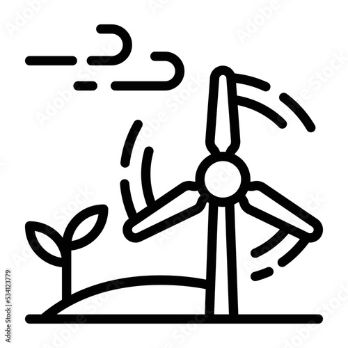 A handy linear icon of windstorm 